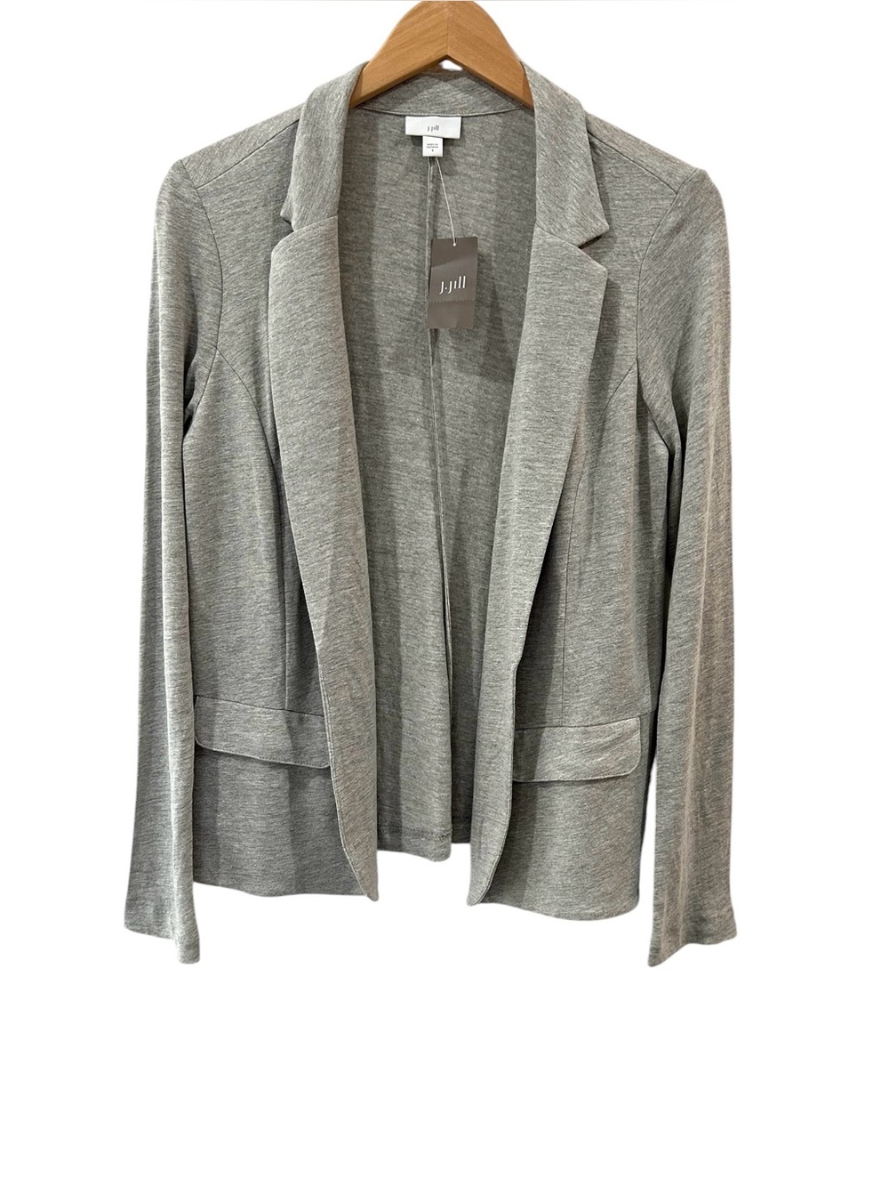J. Jill women’s Open Front cardigan S grey heather Linen Blend NWT